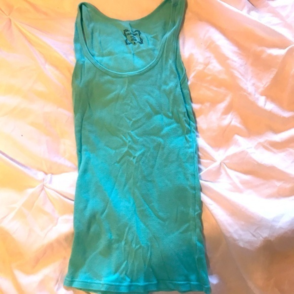 Old Navy Ribbed Teal Blue‎ Tank S EUC